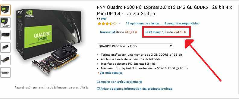Nvidia Quadro P600 segunda mano